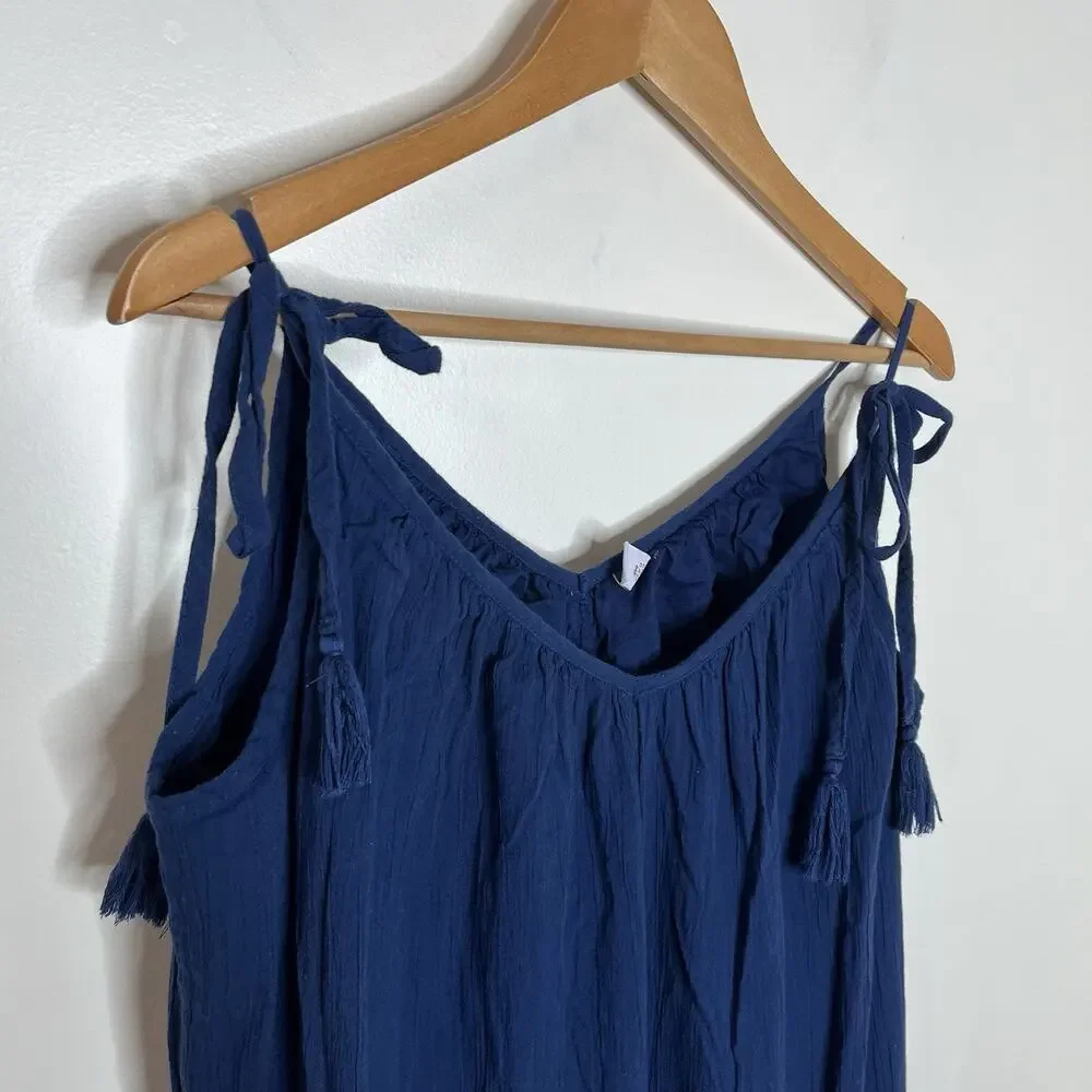 Old Navy Tiered Maxi Dress Colorblock Womens Size M Sundress Beach Vacation Cami
